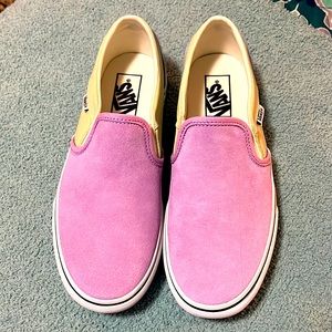 NWOT Suede Vans, Multicolor (Only Pink & Blue Colors are Suede), Size 8